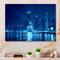 Designart - Blue Chicago Skyline Night - Cityscape Photo Canvas Print